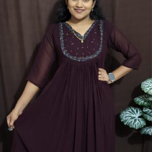 wine red kurti